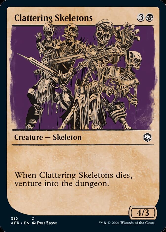 Clattering Skeletons (Showcase) [Dungeons & Dragons: Adventures in the Forgotten Realms] [Foil]