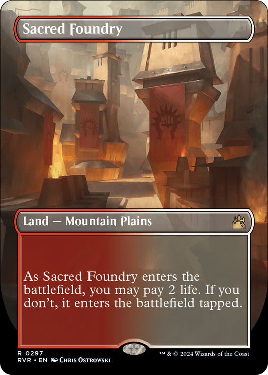 Sacred Foundry (Borderless) [Ravnica Remastered] [Foil]