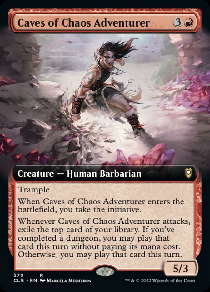 Caves of Chaos Adventurer (Extended Art) [Commander Legends: Battle for Baldur's Gate] [Foil]