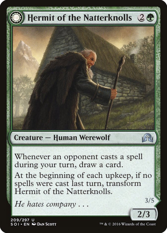 Hermit of the Natterknolls // Lone Wolf of the Natterknolls [Shadows over Innistrad] [Foil]