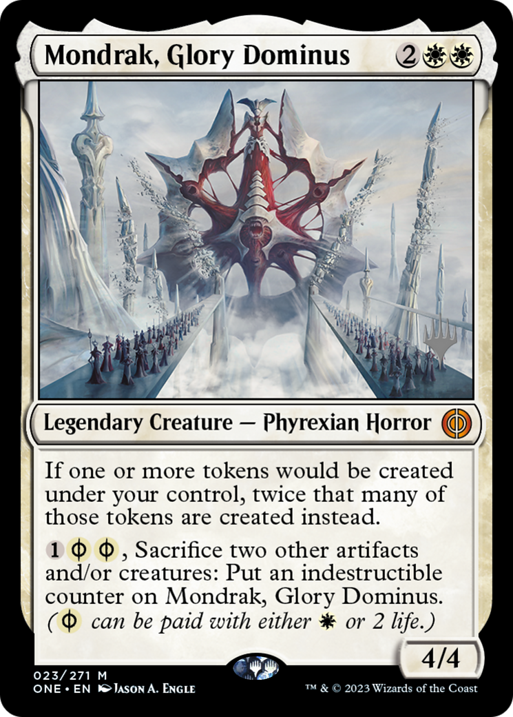 Mondrak, Glory Dominus (Promo Pack) [Phyrexia: All Will Be One Promos] [Foil]