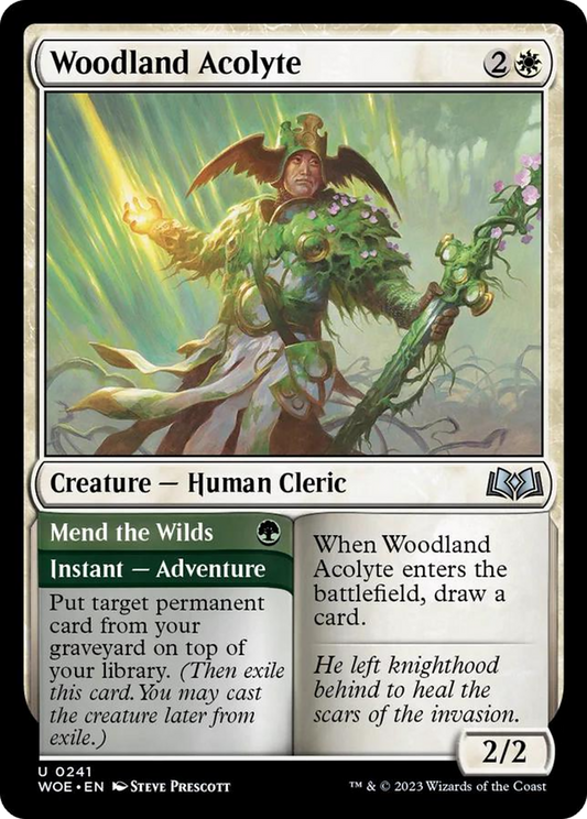 Woodland Acolyte // Mend the Wilds [Wilds of Eldraine] [Foil]