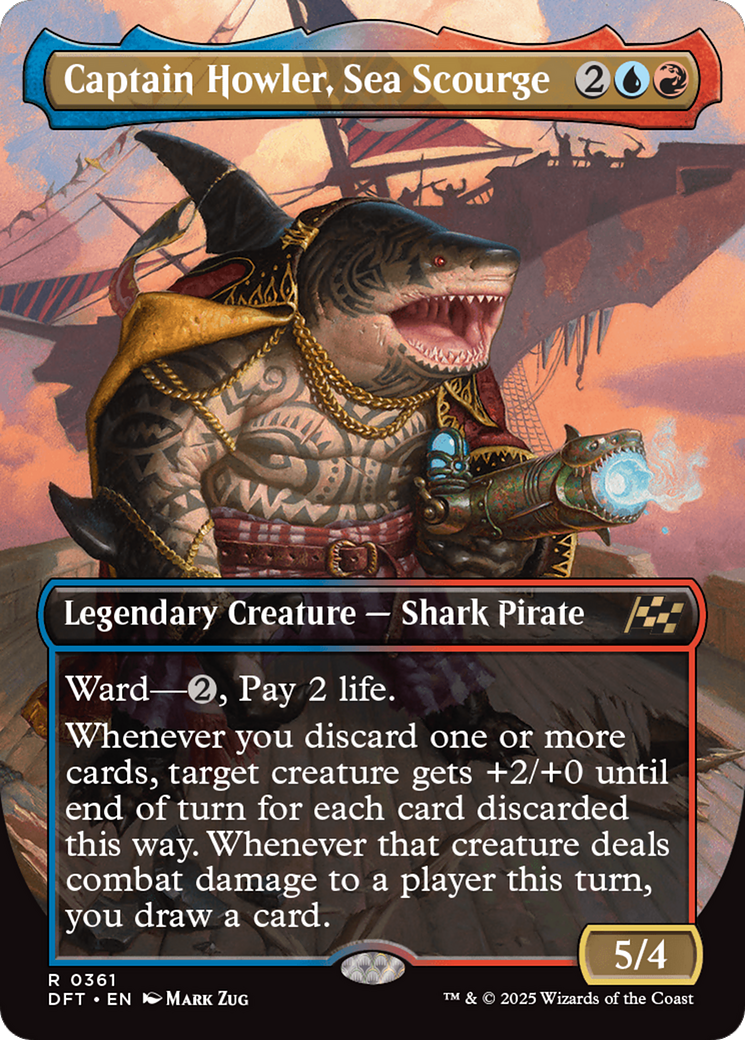 Captain Howler, Sea Scourge (Borderless) [Aetherdrift] [Foil]