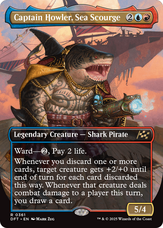 Captain Howler, Sea Scourge (Borderless) [Aetherdrift] [Foil]