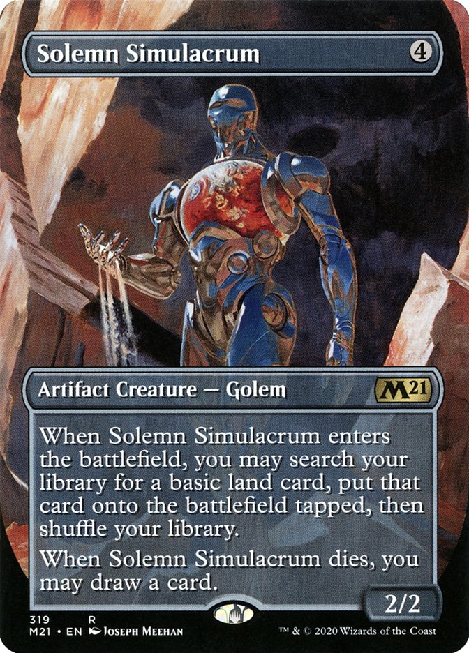 Solemn Simulacrum (Borderless Alternate Art) [Core Set 2021] [Foil]