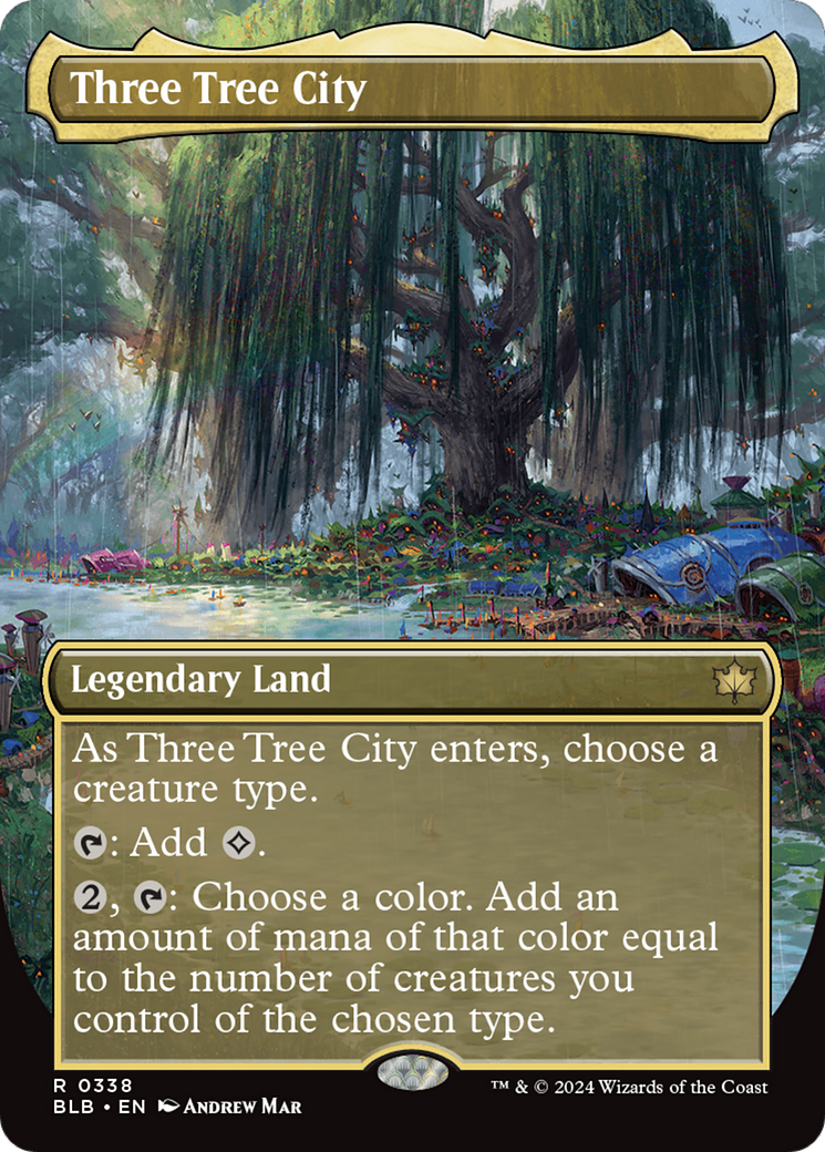 Three Tree City (Borderless) (0338) [Bloomburrow] [Foil]