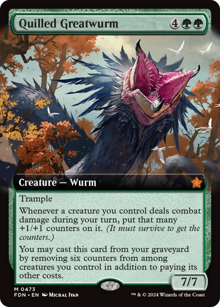 Quilled Greatwurm (Extended Art) [Foundations] [Foil]