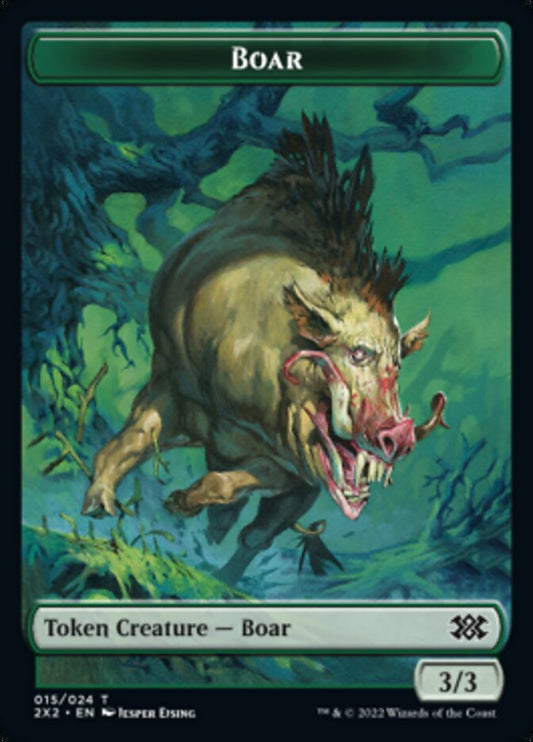 Boar // Treasure Double-Sided Token [Double Masters 2022 Tokens] [Foil]