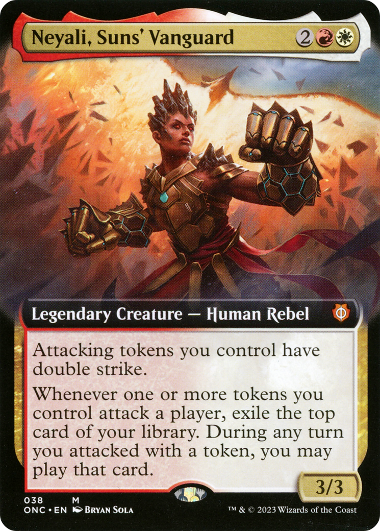 Neyali, Suns' Vanguard (Extended Art) [Phyrexia: All Will Be One Commander] [Foil]