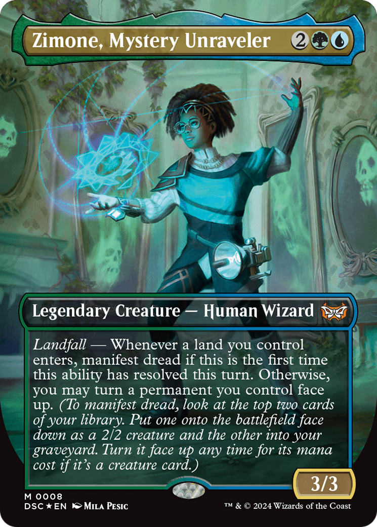 Zimone, Mystery Unraveler (Borderless) [Duskmourn: House of Horror Commander] [Foil]