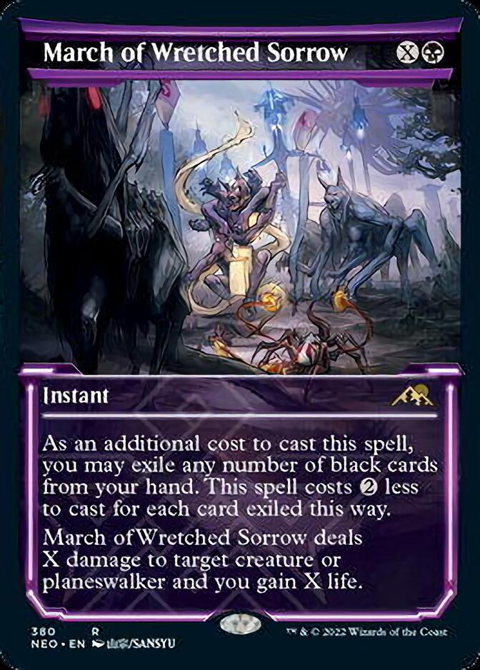 March of Wretched Sorrow (Showcase Soft Glow) [Kamigawa: Neon Dynasty] [Foil]