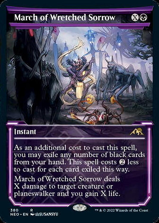 March of Wretched Sorrow (Showcase Soft Glow) [Kamigawa: Neon Dynasty] [Foil]