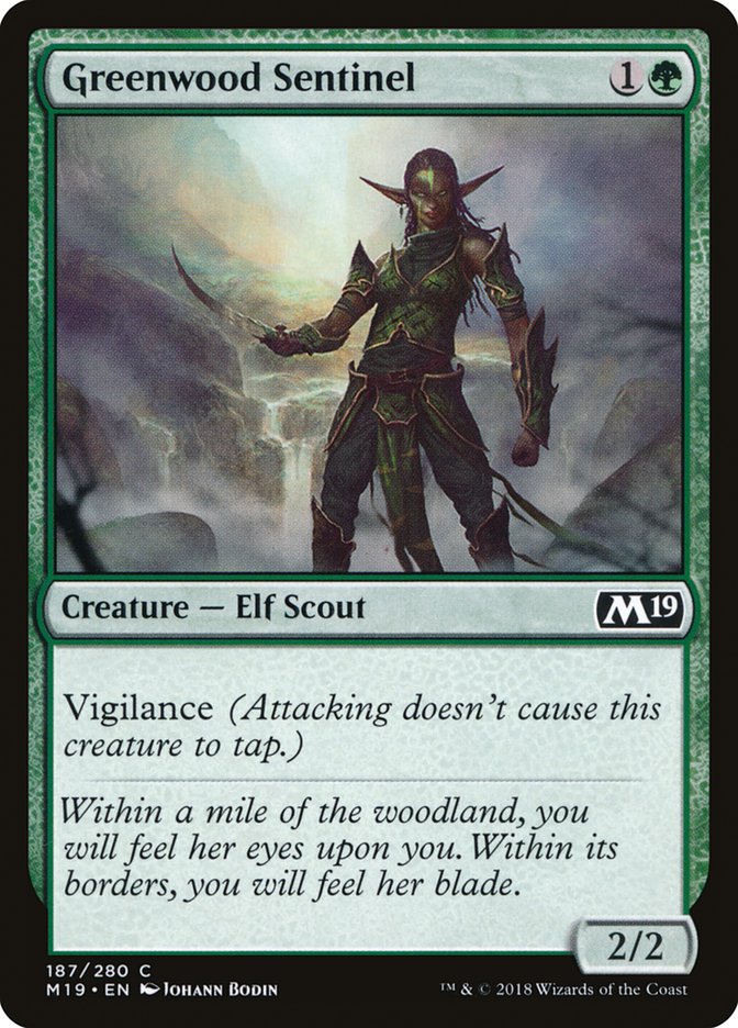 Greenwood Sentinel [Core Set 2019] [Foil]