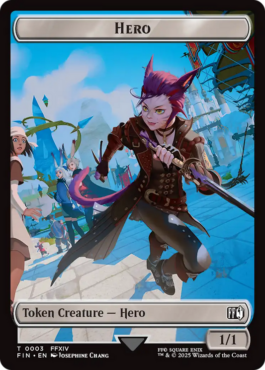 Hero (0003) // Knight Double-Sided Token [FINAL FANTASY Tokens] [Foil]