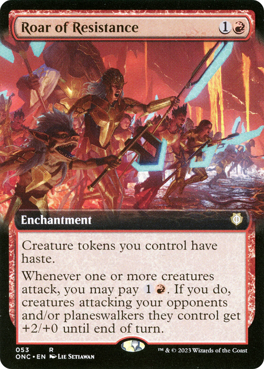 Roar of Resistance (Extended Art) [Phyrexia: All Will Be One Commander] [Foil]