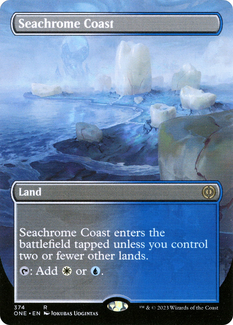 Seachrome Coast (Borderless Alternate Art) [Phyrexia: All Will Be One] [Foil]
