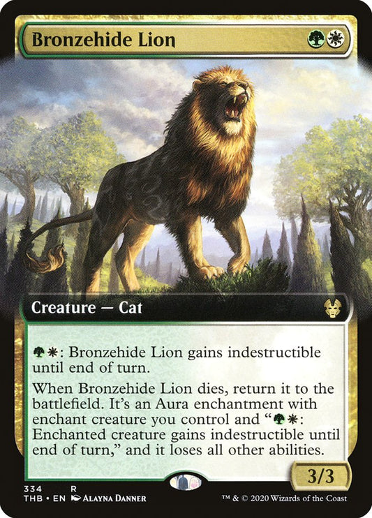 Bronzehide Lion (Extended Art) [Theros Beyond Death] [Foil]