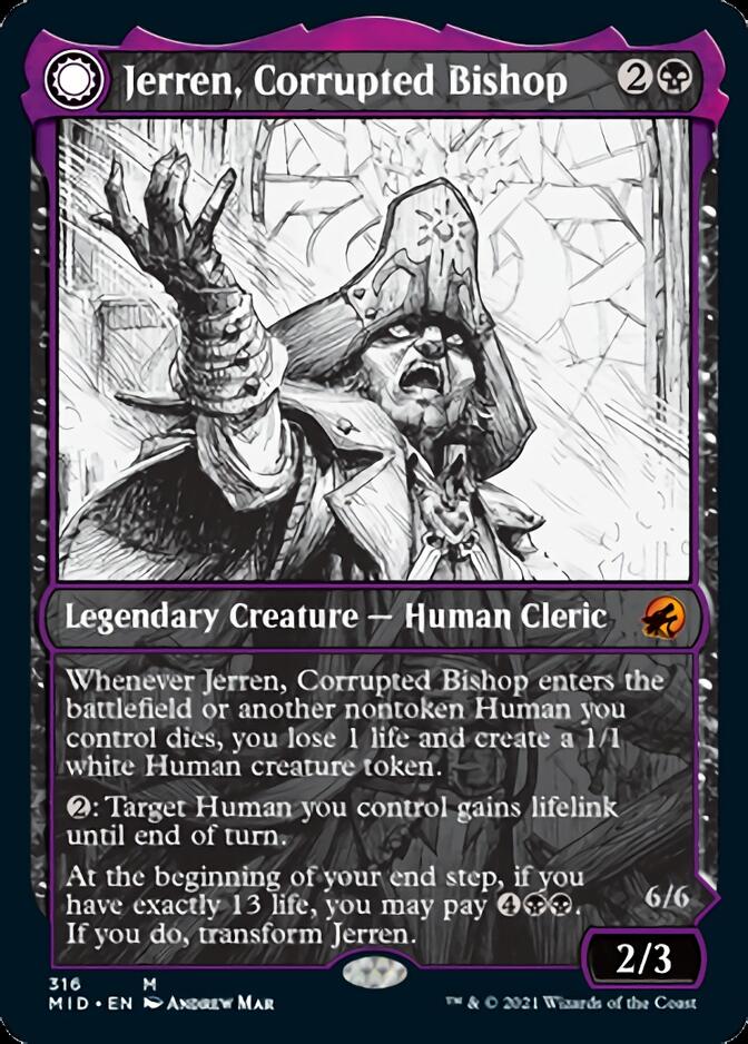 Jerren, Corrupted Bishop // Ormendahl, the Corrupted (Showcase Eternal Night) [Innistrad: Midnight Hunt] [Foil]