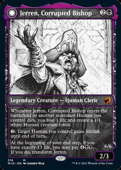 Jerren, Corrupted Bishop // Ormendahl, the Corrupted (Showcase Eternal Night) [Innistrad: Midnight Hunt] [Foil]