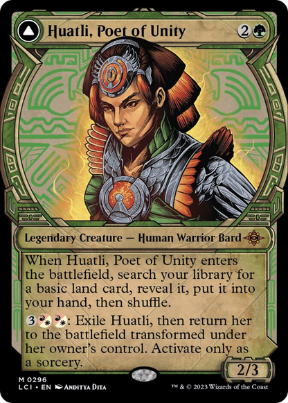 Huatli, Poet of Unity // Roar of the Fifth People (Showcase) [The Lost Caverns of Ixalan] [Foil]