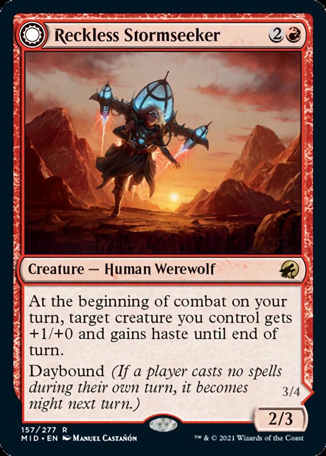 Reckless Stormseeker // Storm-Charged Slasher [Innistrad: Midnight Hunt] [Foil]