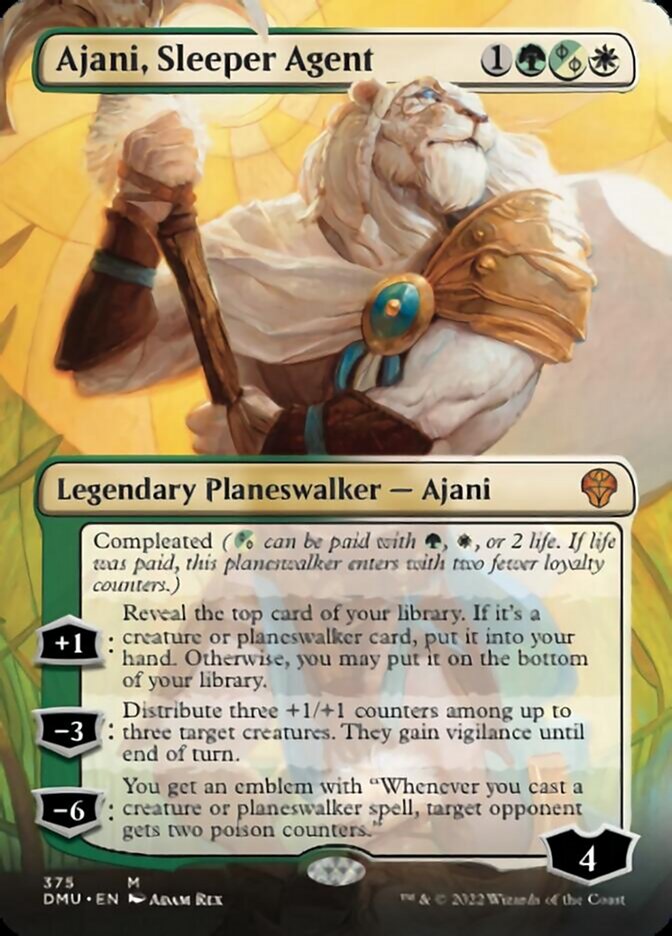 Ajani, Sleeper Agent (Borderless) (375) [Dominaria United] [Foil]