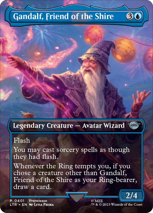 Gandalf, Friend of the Shire (Borderless Alternate Art) [The Lord of the Rings: Tales of Middle-Earth] [Foil]