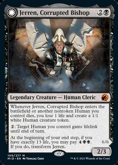 Jerren, Corrupted Bishop // Ormendahl, the Corrupted [Innistrad: Midnight Hunt] [Foil]