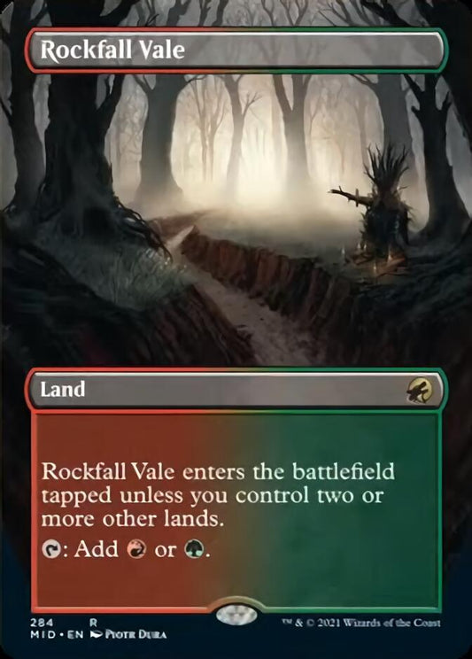 Rockfall Vale (Borderless Alternate Art) [Innistrad: Midnight Hunt] [Foil]