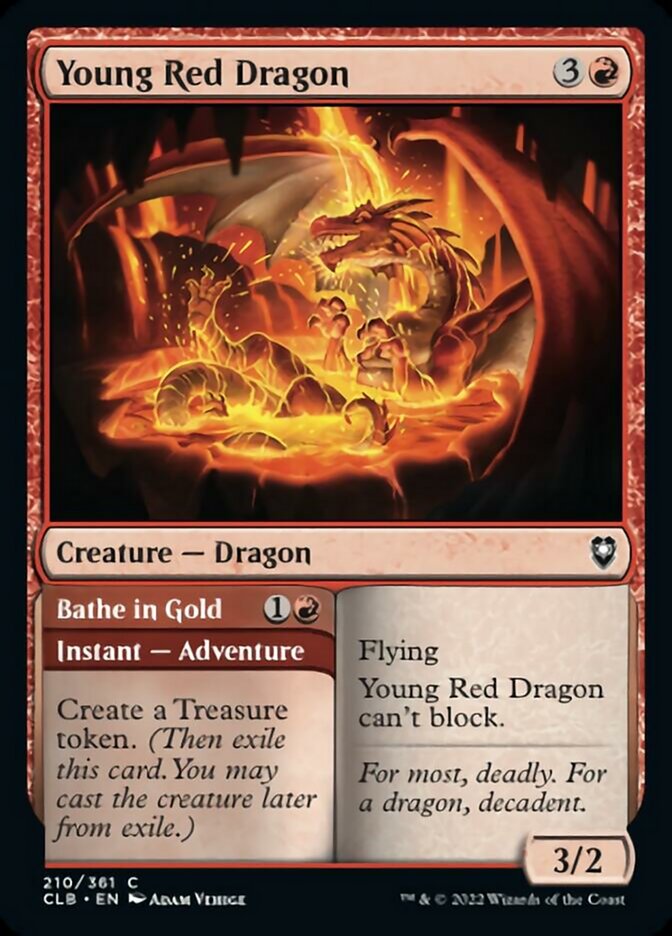 Young Red Dragon // Bathe in Gold [Commander Legends: Battle for Baldur's Gate] [Foil]