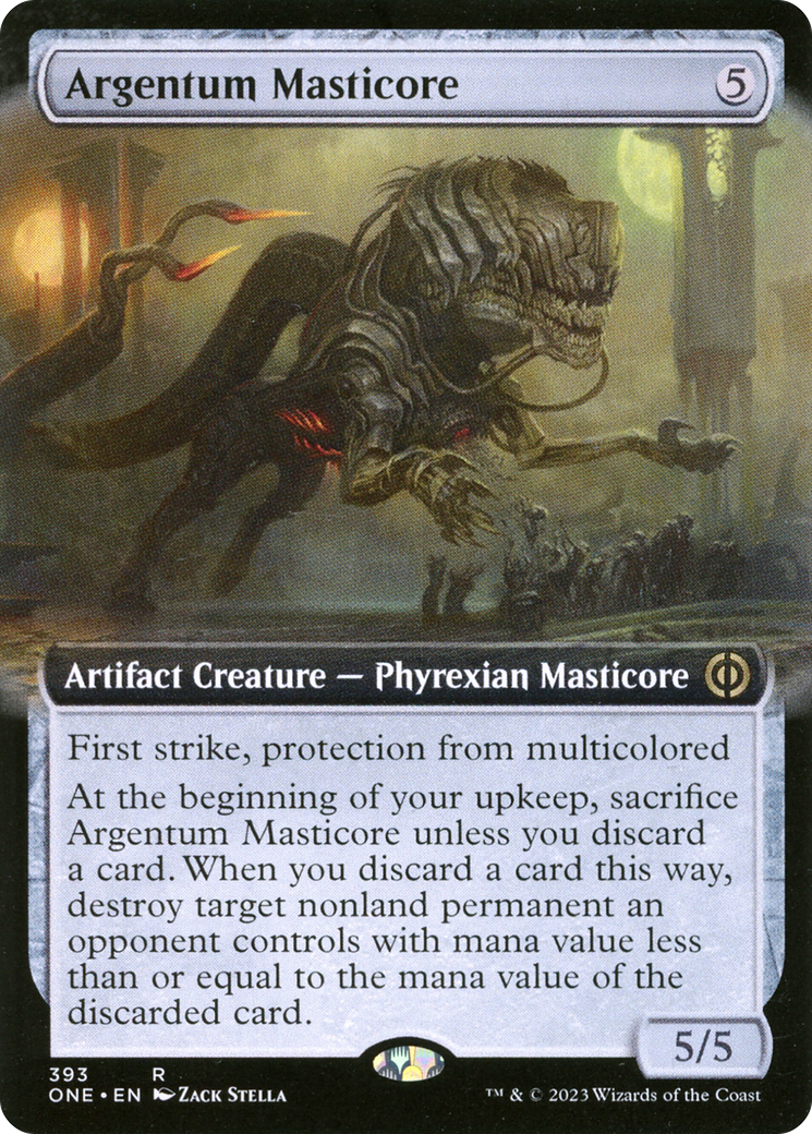 Argentum Masticore (Extended Art) [Phyrexia: All Will Be One] [Foil]