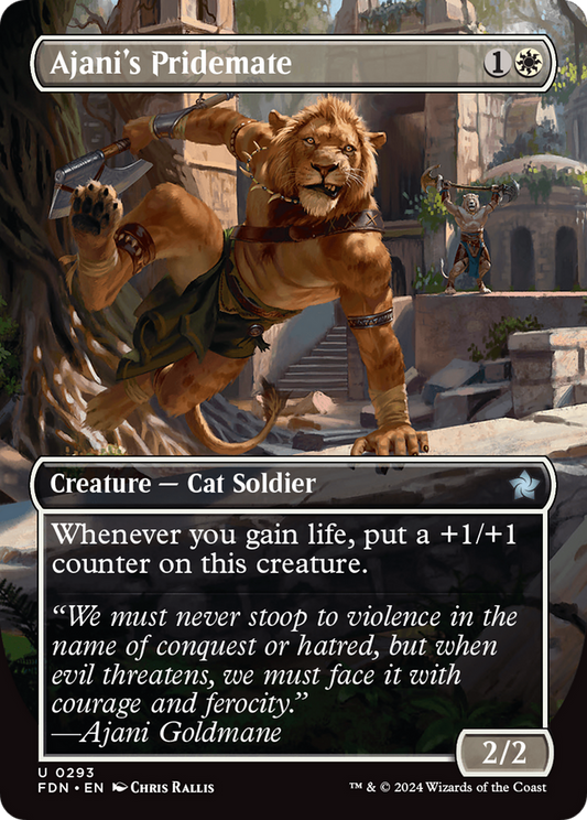 Ajani's Pridemate (Borderless) [Foundations] [Foil]