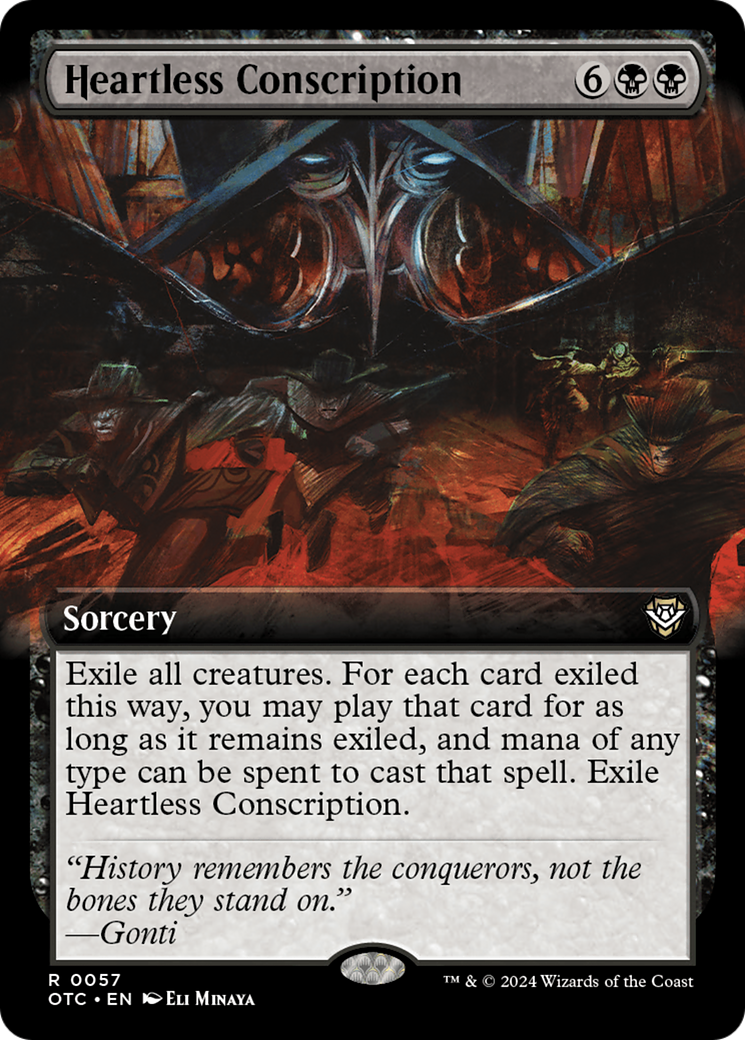 Heartless Conscription (Extended Art) [Outlaws of Thunder Junction Commander] [Foil]