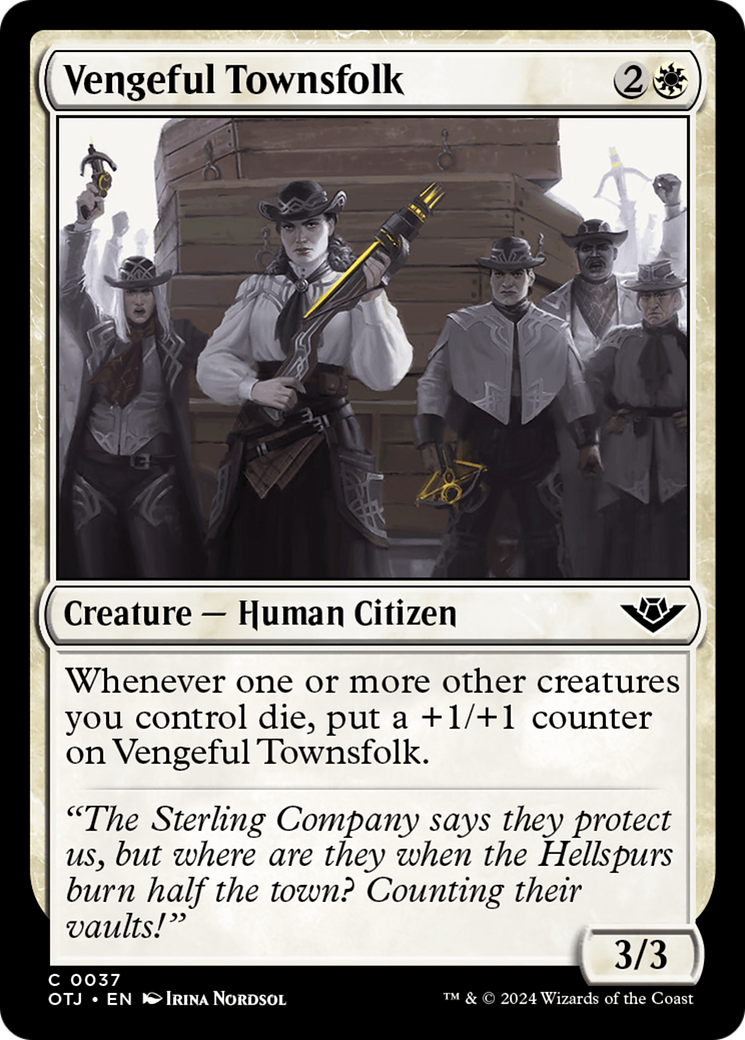Vengeful Townsfolk [Outlaws of Thunder Junction] [Foil]