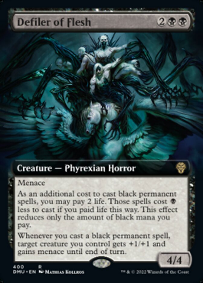 Defiler of Flesh (Extended Art) [Dominaria United] [Foil]