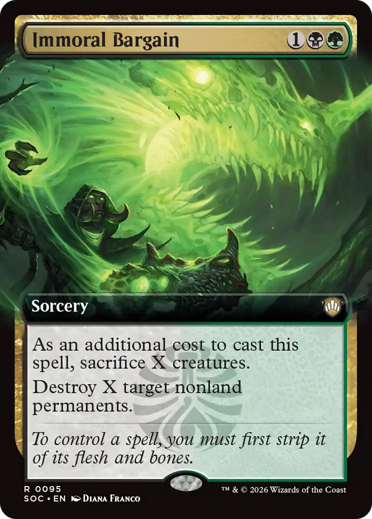 Immoral Bargain (Extended Art) [Secrets of Strixhaven Commander] [Foil]