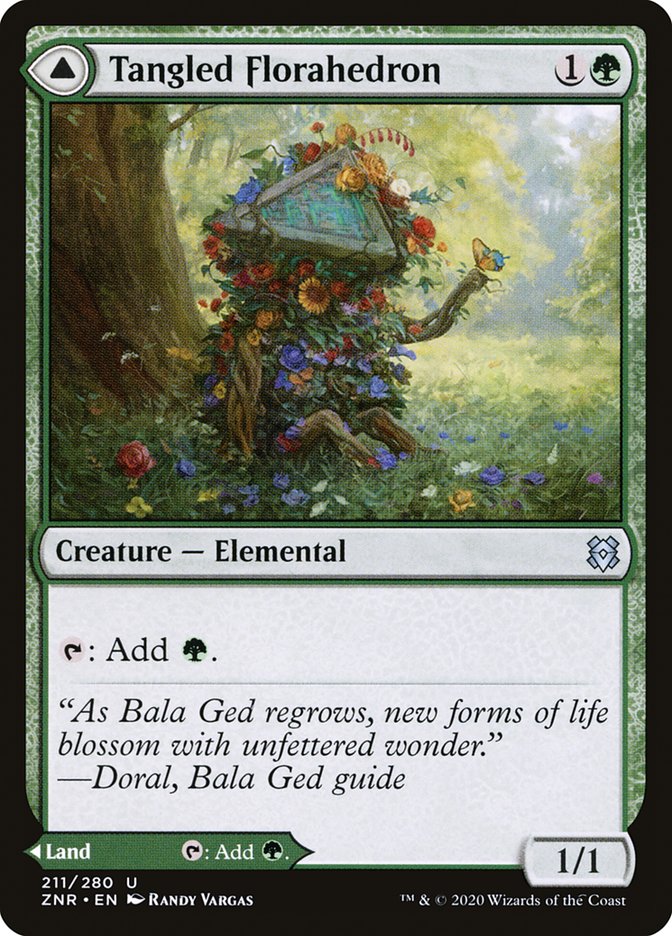 Tangled Florahedron // Tangled Vale [Zendikar Rising] [Foil]