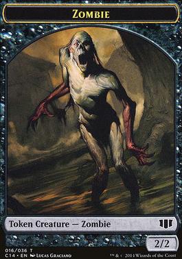 Teferi, Temporal Archmage Emblem // Zombie (011/036) Double-Sided Token [Commander 2014 Tokens]