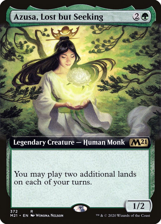 Azusa, Lost but Seeking (Extended Art) [Core Set 2021] [Foil]