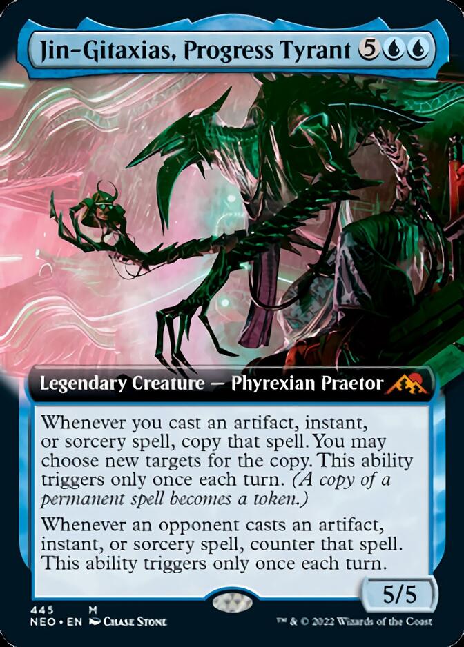 Jin-Gitaxias, Progress Tyrant (Extended Art) [Kamigawa: Neon Dynasty] [Foil]