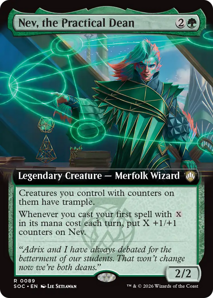 Nev, the Practical Dean (Extended Art) [Secrets of Strixhaven Commander] [Foil]