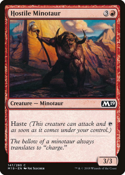 Hostile Minotaur [Core Set 2019] [Foil]