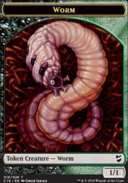 Cat Warrior // Worm Double-Sided Token [Commander 2018 Tokens]