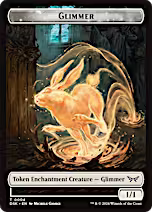 Horror // Glimmer Double-Sided Token [Duskmourn: House of Horror Tokens] [Foil]