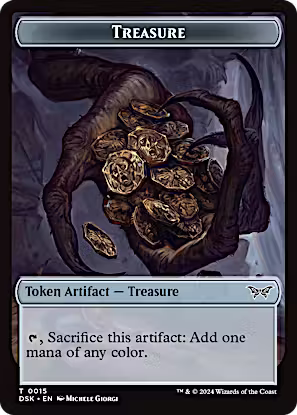 Spirit (0006) // Treasure Double-Sided Token [Duskmourn: House of Horror Tokens]