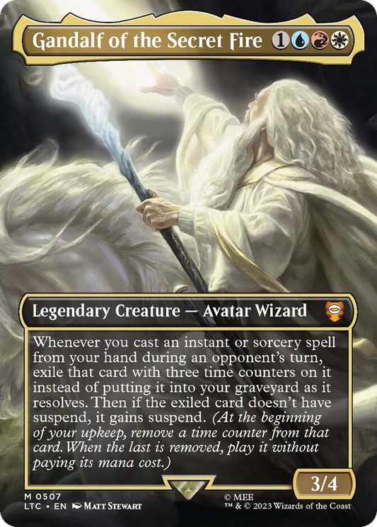 Gandalf of the Secret Fire (Borderless) [The Lord of the Rings: Tales of Middle-Earth Commander] [Foil]