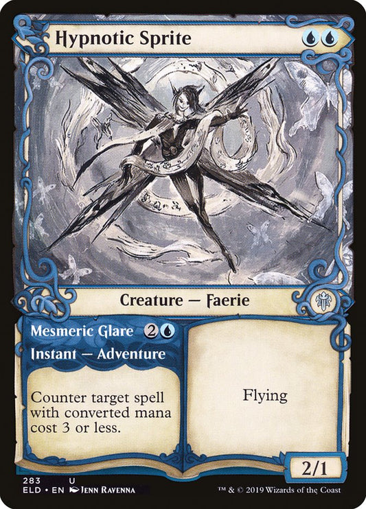 Hypnotic Sprite // Mesmeric Glare (Showcase) [Throne of Eldraine] [Foil]