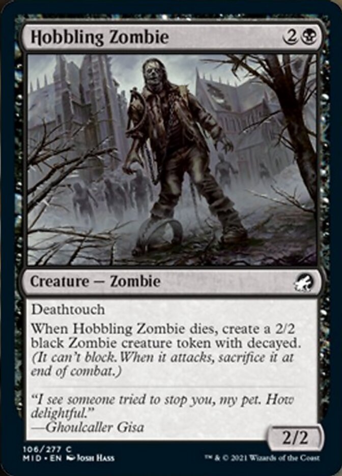 Hobbling Zombie [Innistrad: Midnight Hunt] [Foil]
