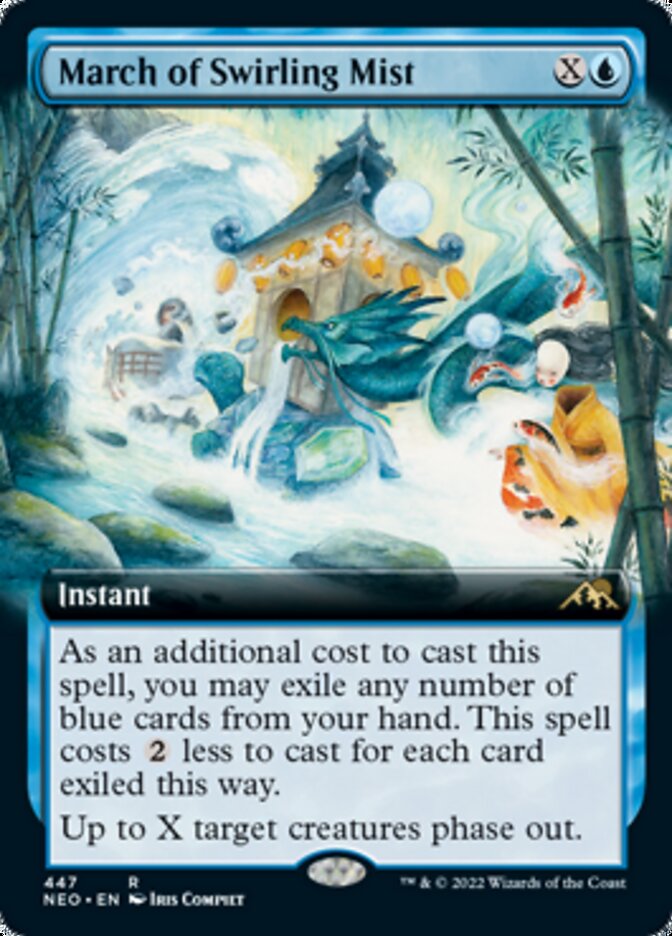 March of Swirling Mist (Extended Art) [Kamigawa: Neon Dynasty] [Foil]