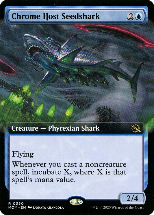 Chrome Host Seedshark (Extended Art) [March of the Machine] [Foil]